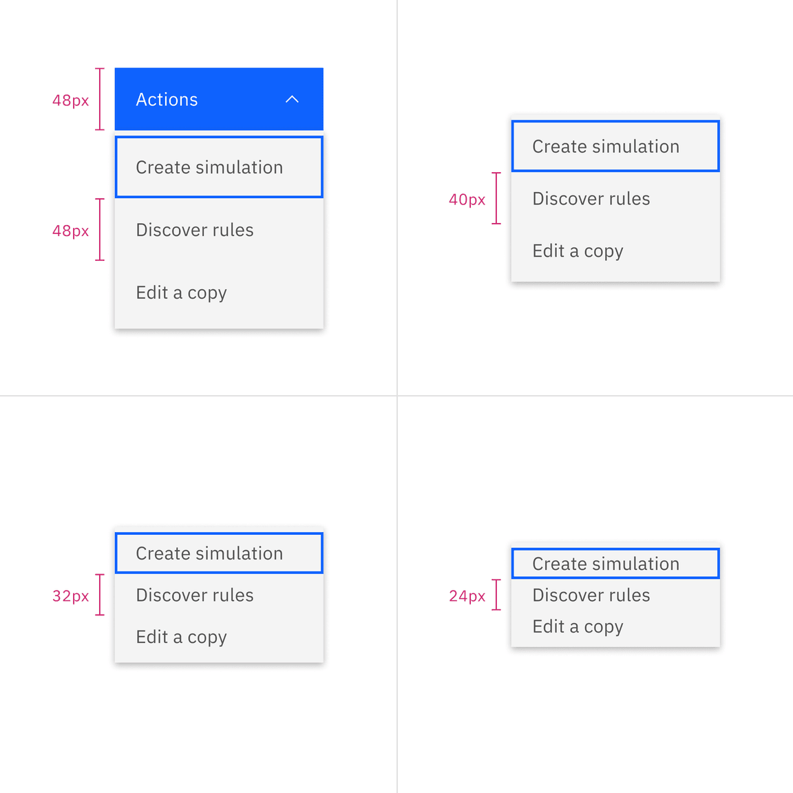 Menu height